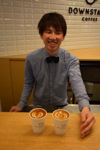 2014年の「ラテアートコンペティション」という世界大会で優勝した実力をもつ大田悠介さん