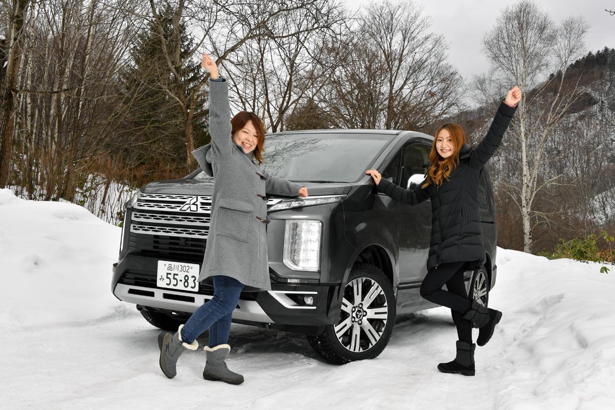 WEB CARTOP編集部の乾ひかりと篠田英里夏がヨコハマiceGUARD SUV G075の雪道性能を試す