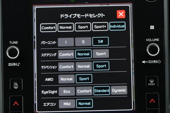 新型スバル・レヴォーグのドライブモード