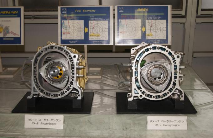 マツダRX-7とRX-8のロータリーエンジン