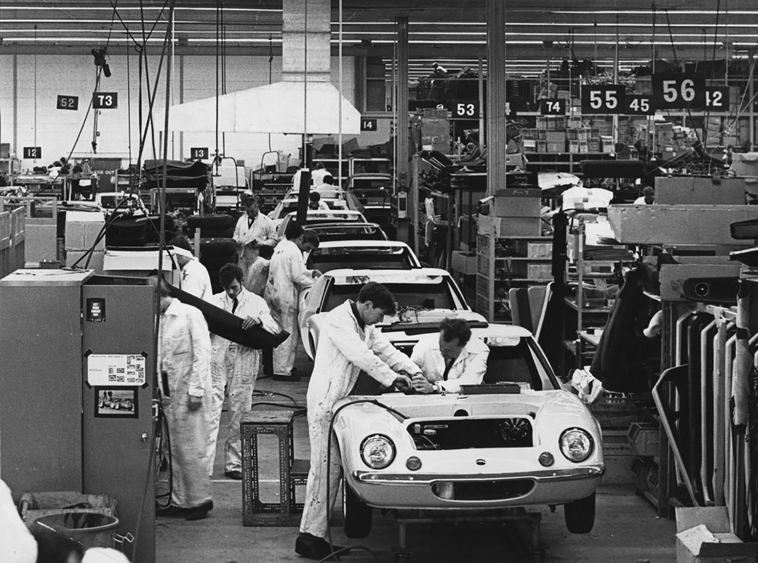 1966年のロータス・ヨーロッパ生産イメージ