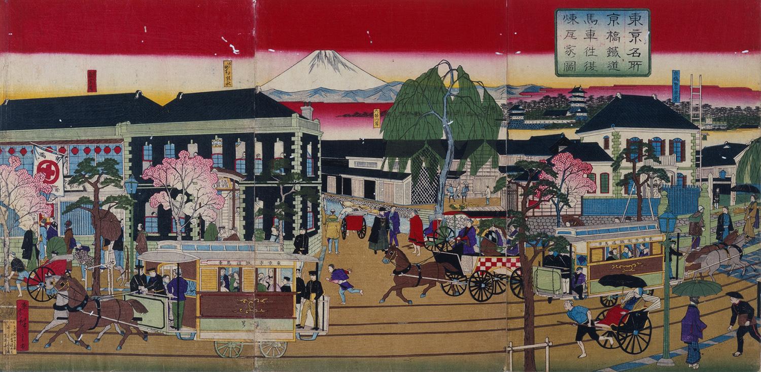 日本で活躍した馬車を描いた絵画