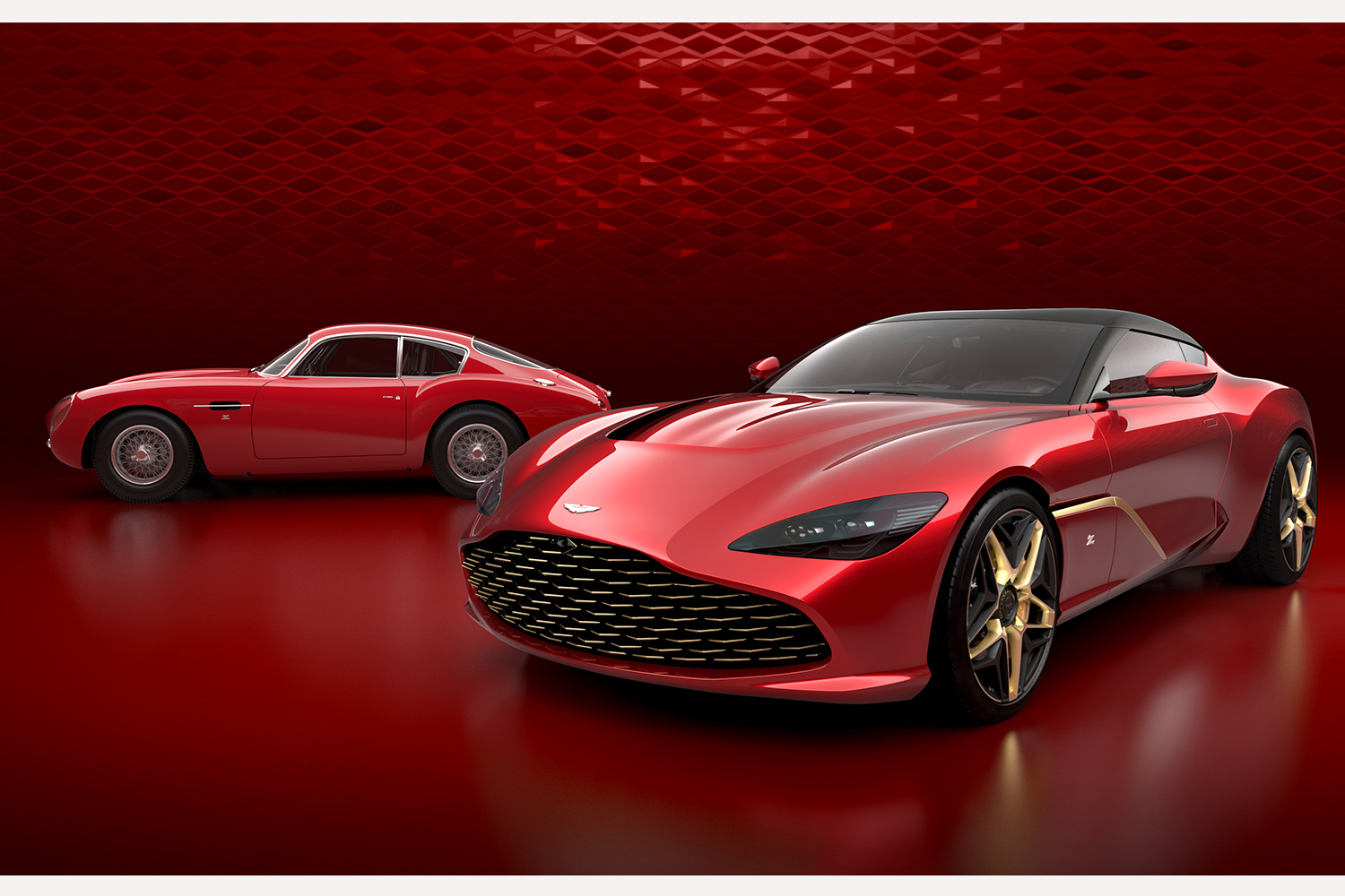 アストンマーティンDBS GT ザガートとDB4 GT ザガートの2ショット