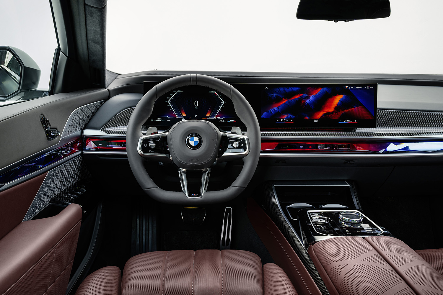 BMWの7シリーズの内装の写真