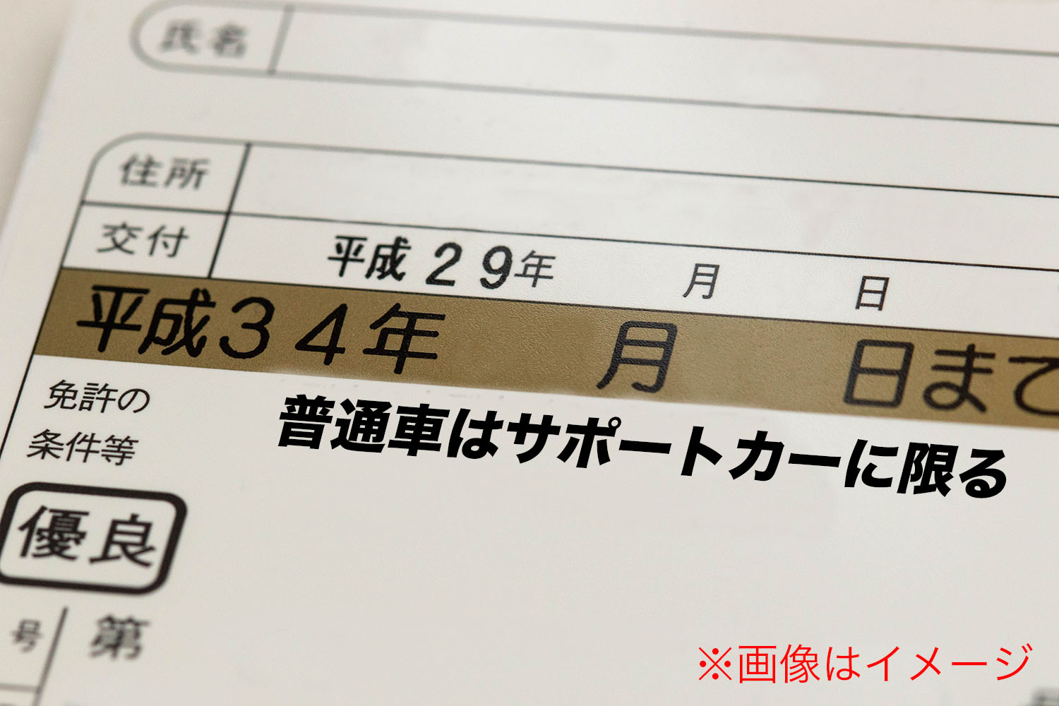 サポカー限定免許とサポカー認定車