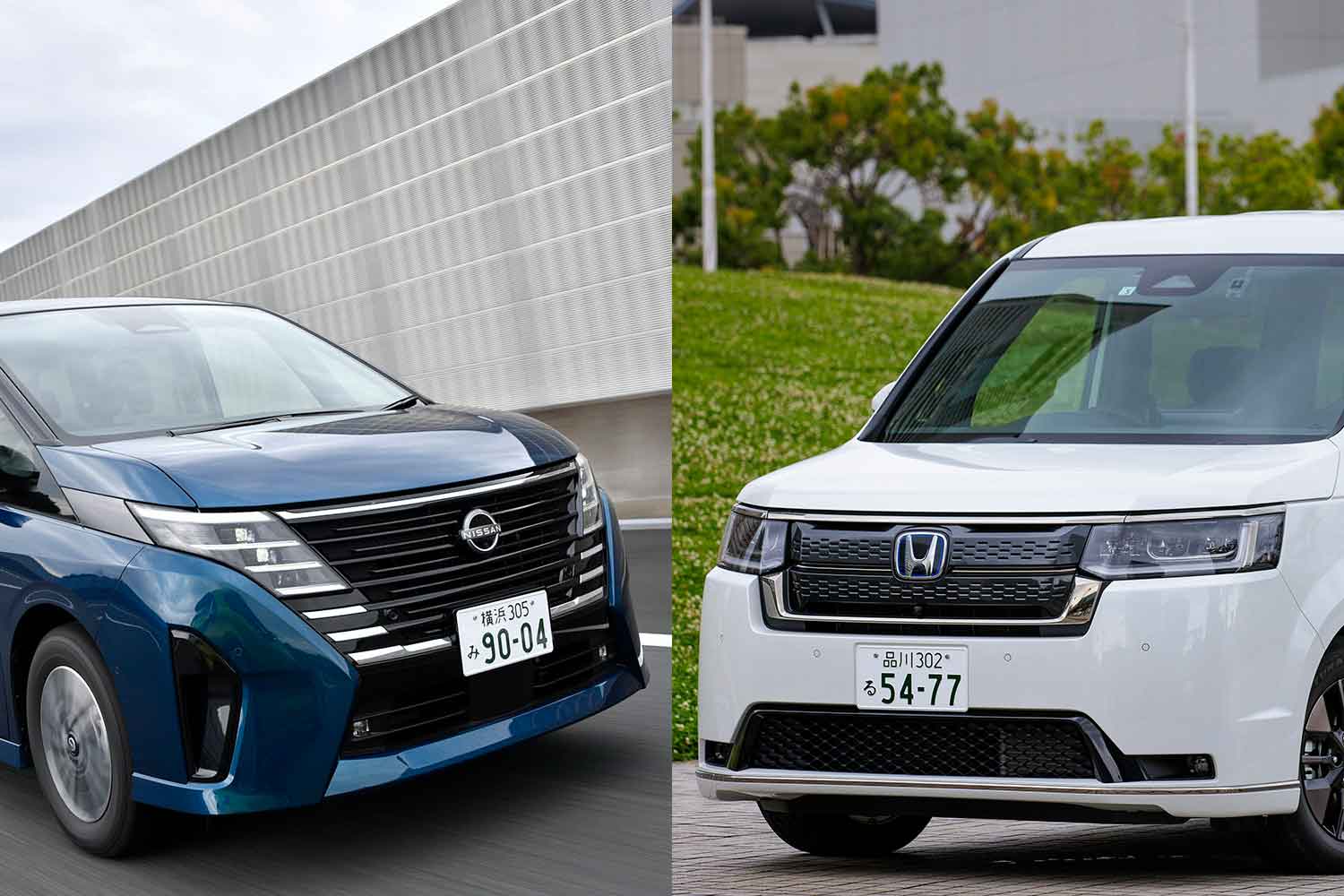 日産セレナ（6代目）とホンダ・ステップワゴン（6代目）のフロント並び 〜 画像9