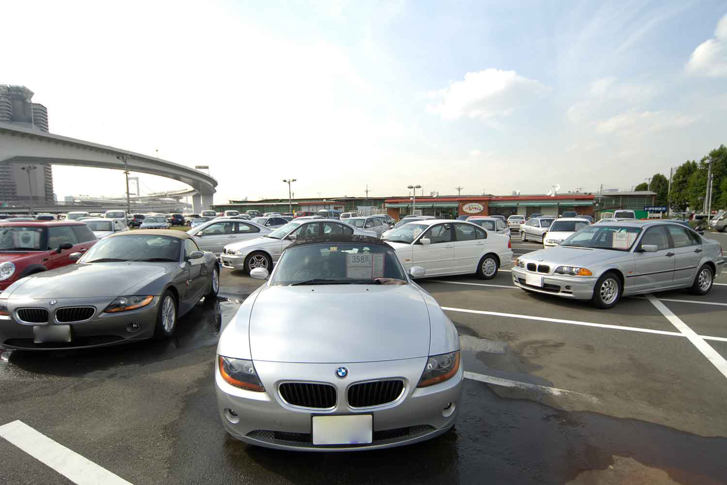 中古車販売店の展示風景