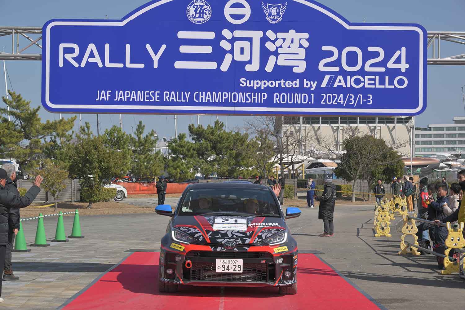 ラリー三河湾のゴールセレモニー時のKANTA選手のマシン