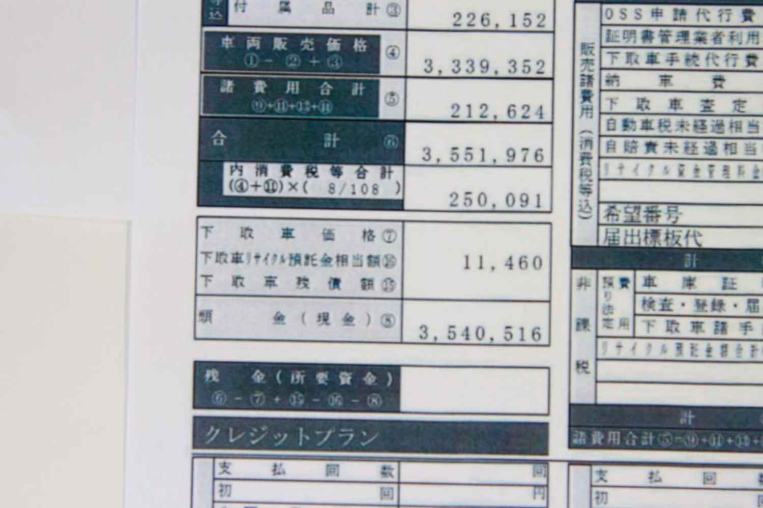 自動車の注文書 〜 画像3