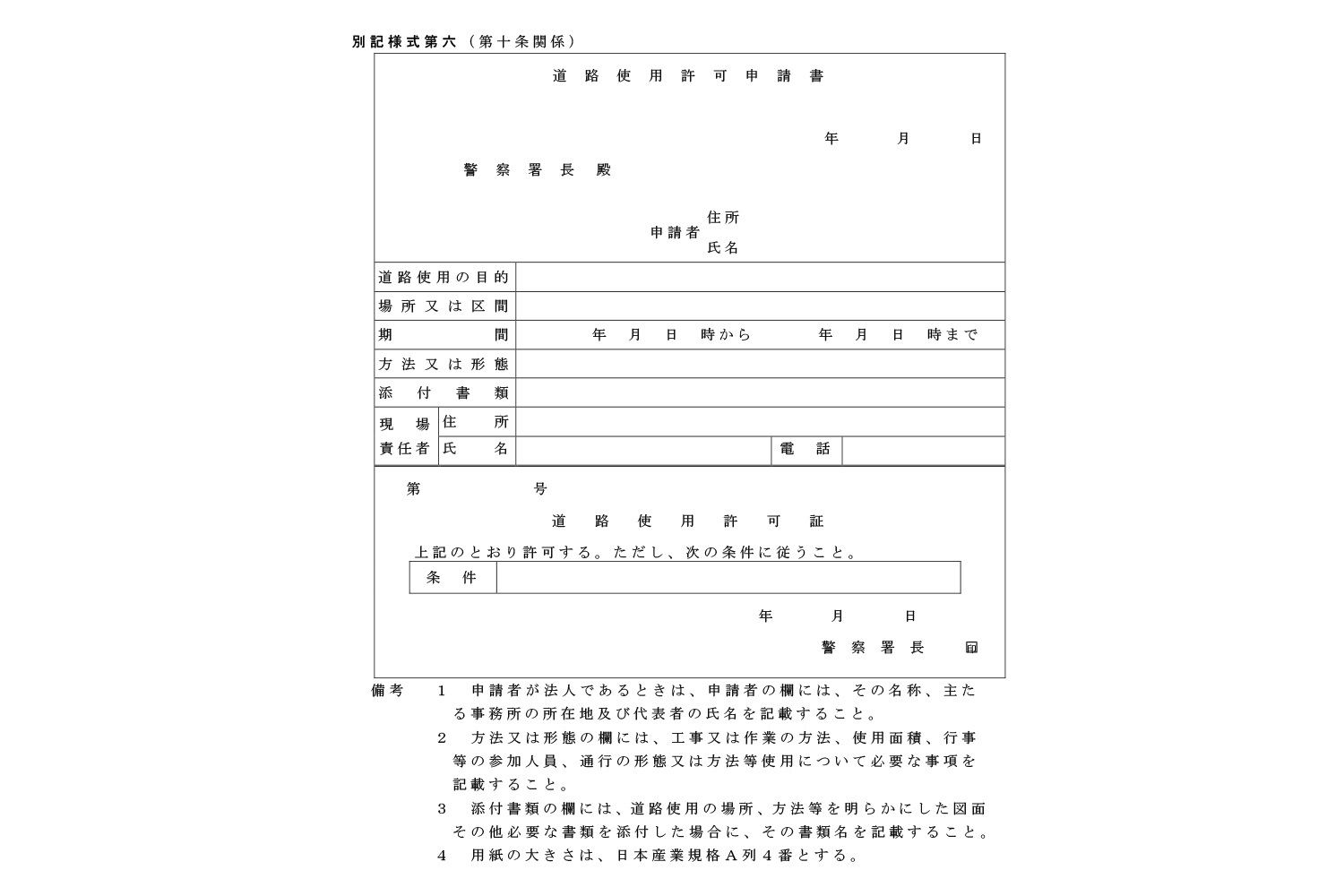 道路使用許可証 〜 画像3