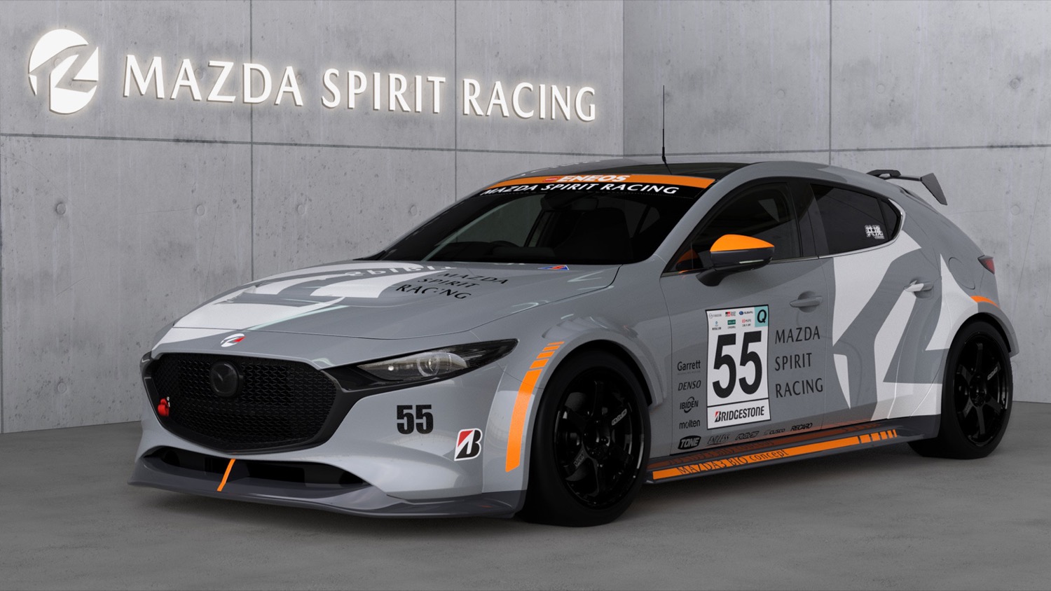 MAZDA SPIRIT RACING MAZDA3 Bio concept（55号車）のフロントビュー