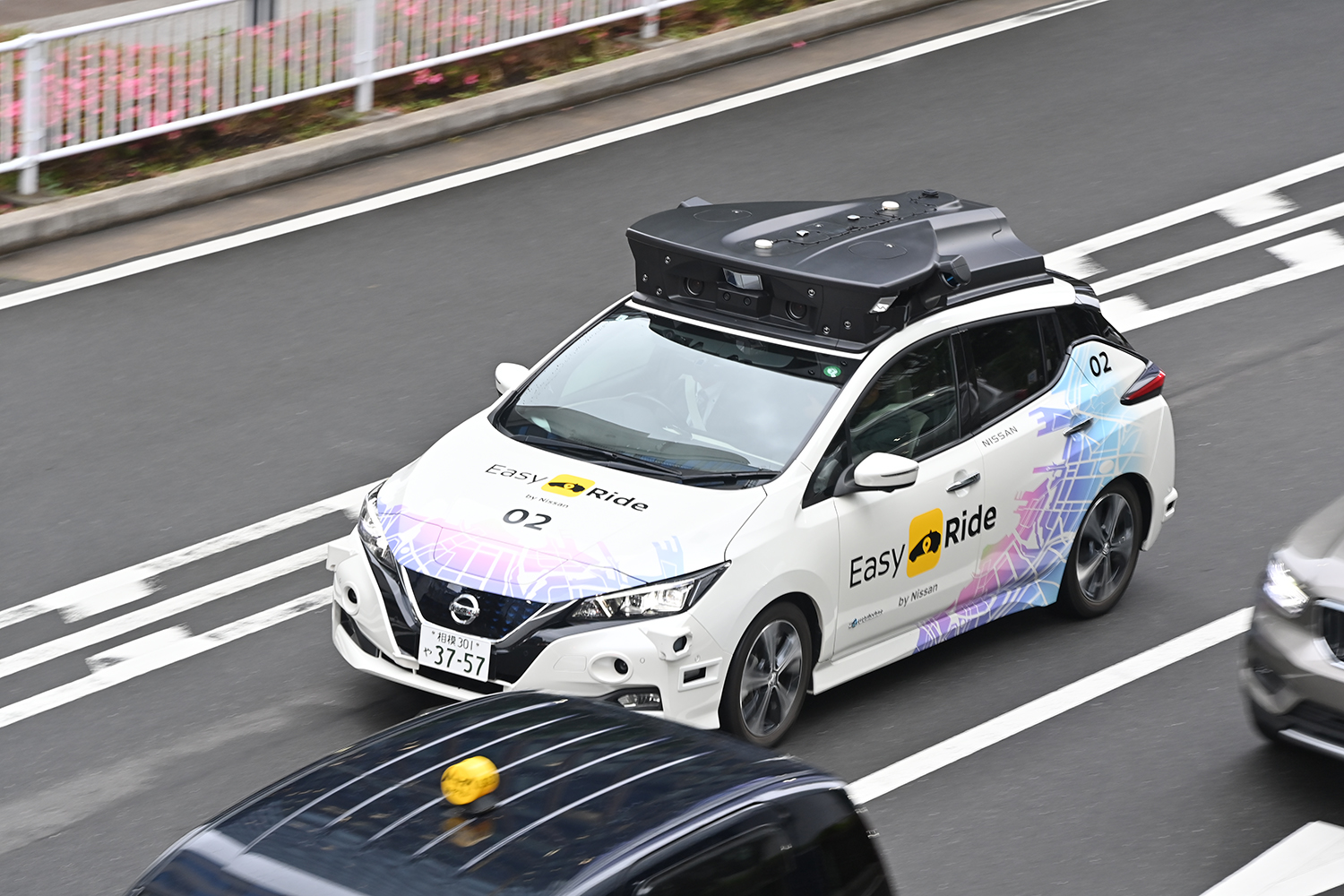 日産リーフの自動運転実験車による走行の様子 〜 画像48