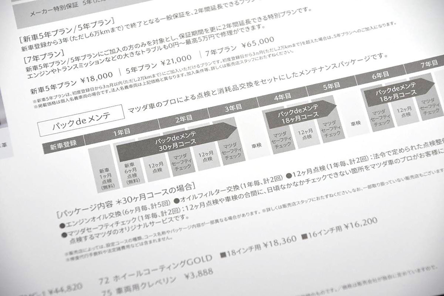 メンテナンスパックのイメージ 〜 画像4