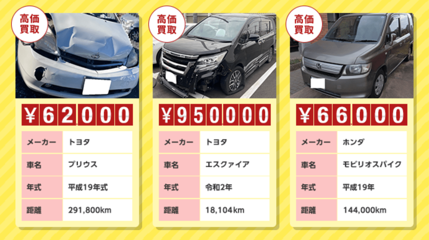 廃車ドットコムの買取実績