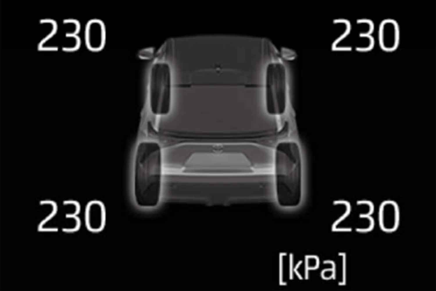 トヨタbZ4Xのタイヤ空気圧表示モニター