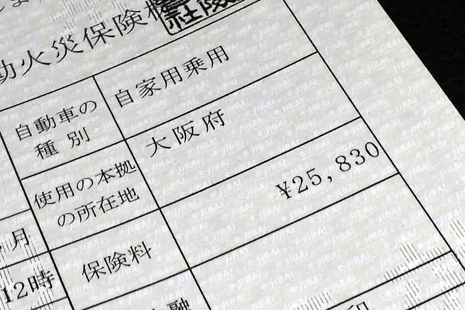 自賠責保険の保険料