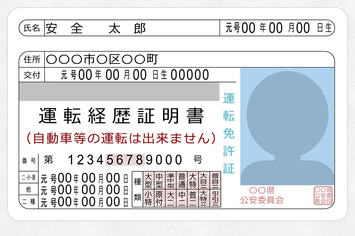 運転経歴証明書のイメージ