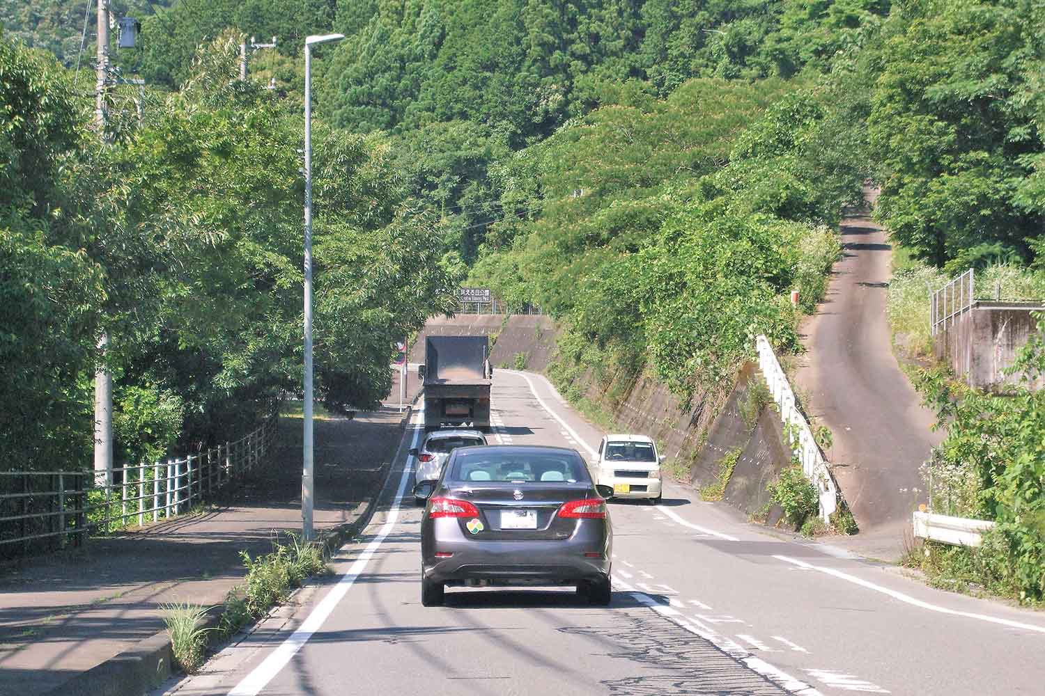 山道の下り坂の様子