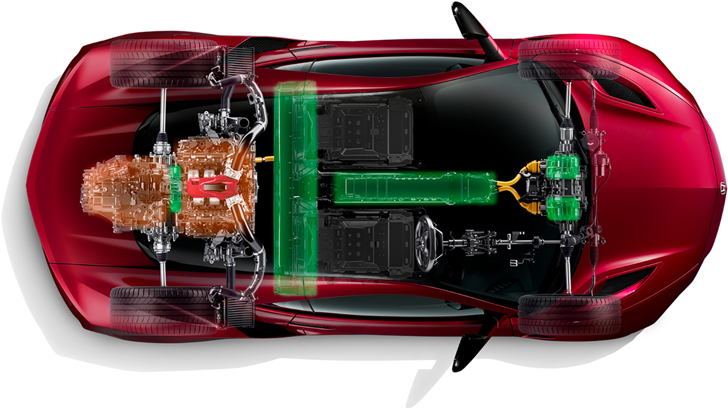 ホンダNSXの俯瞰透視図