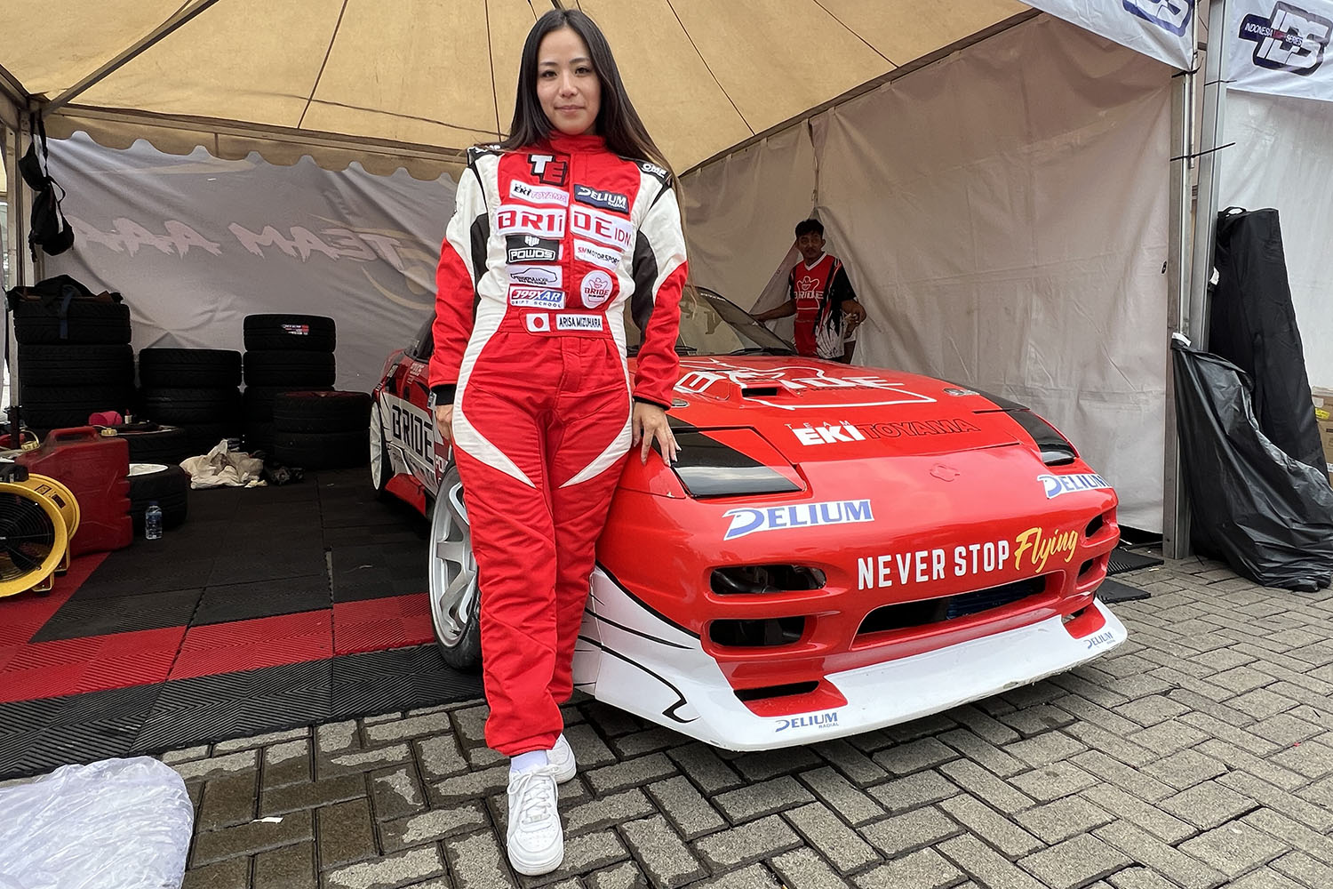 「インドネシアドリフトシリーズ（IDS）」第5戦に出場した水原亜利沙選手と180SX