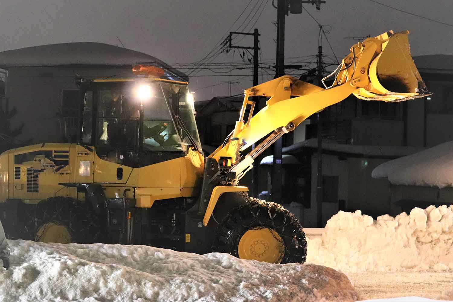 降雪地域の除雪用ホイールローダ