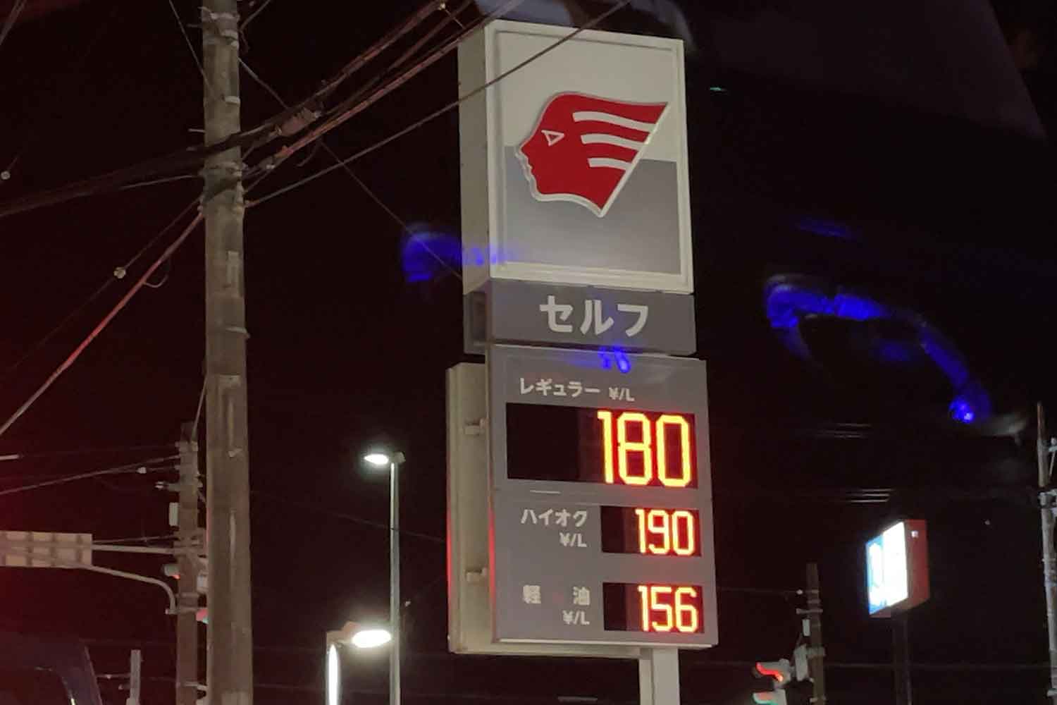 ガソリン価格の看板