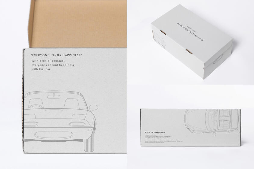 マツダとスピングルのコラボレーションスニーカー「SP-MX5」のボックス
