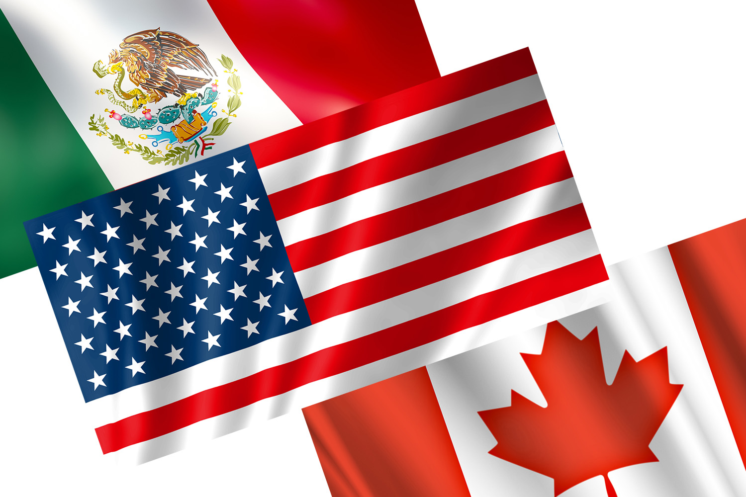 アメリカとカナダとメキシコの国旗