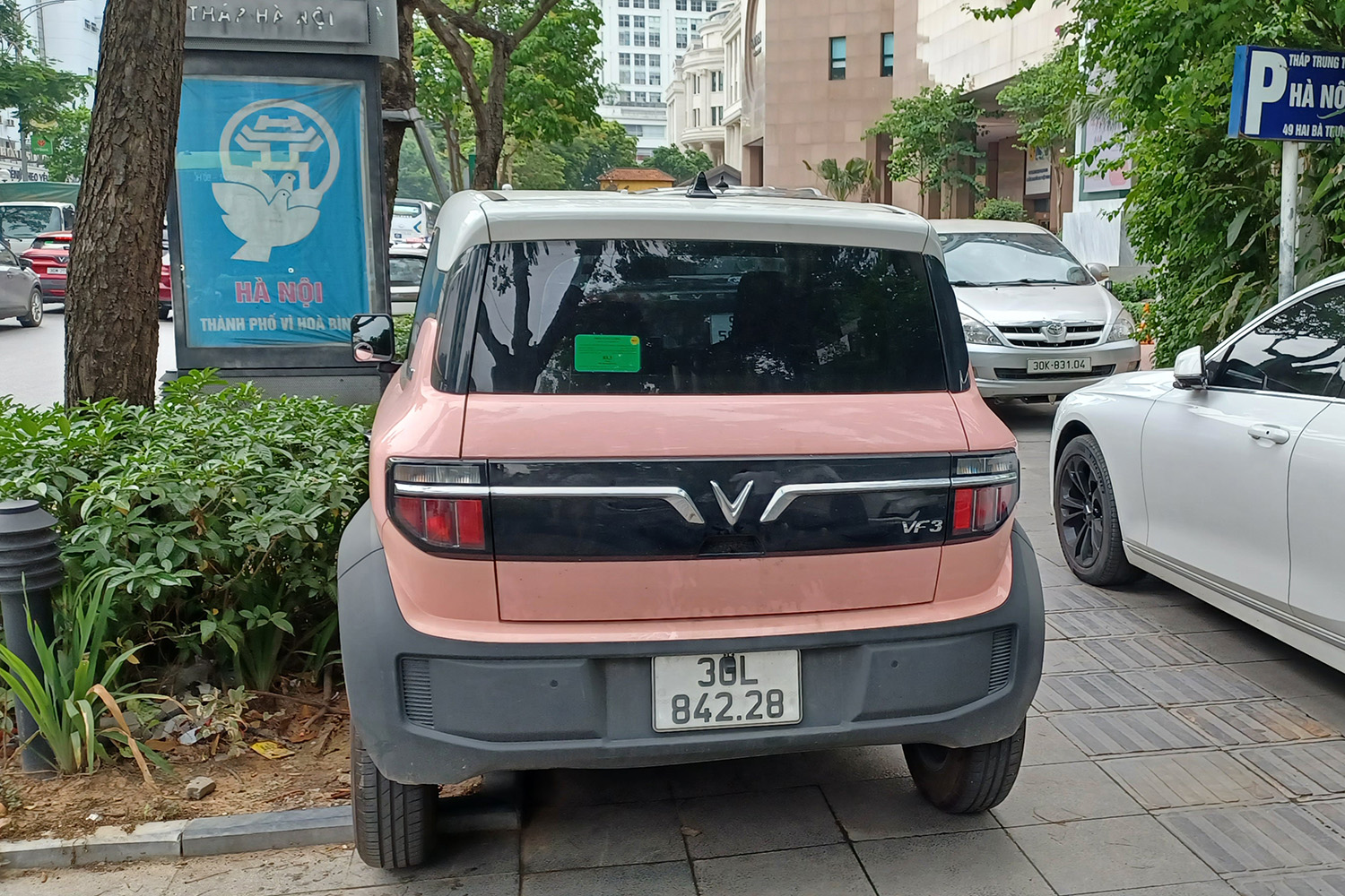 歩道に駐車されたビンファストVF3