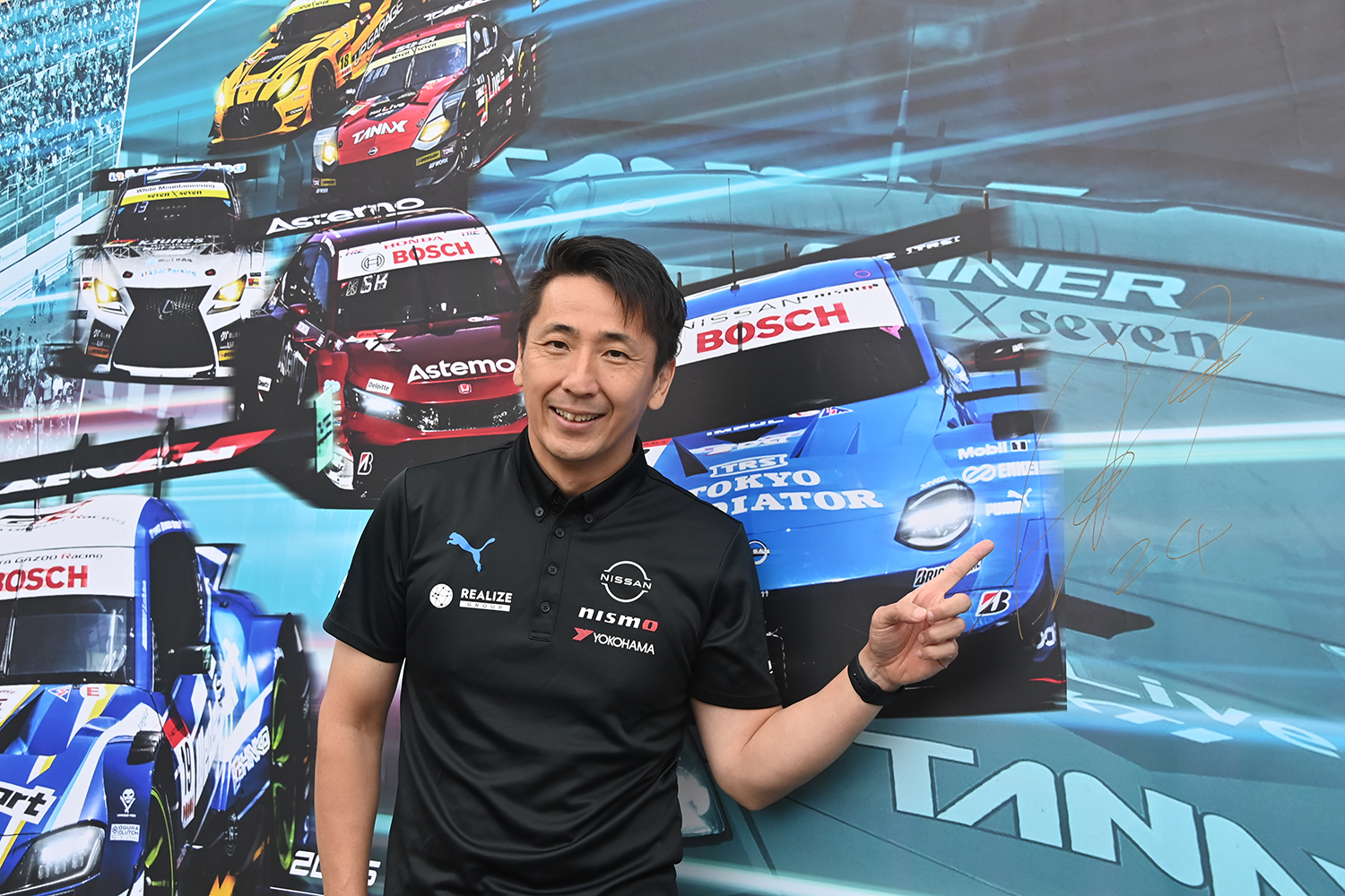 SUPER GT EXPERIENCE サーキットに行こう!! in スーパーオートバックス・仙台泉加茂のトークショーに参加する松田選手