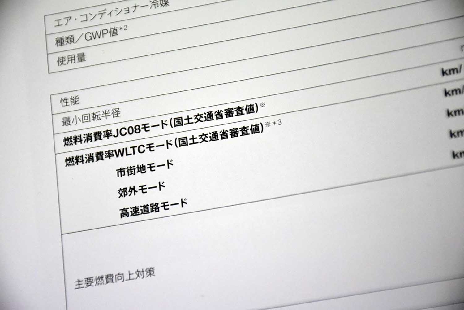 燃費表示のイメージ