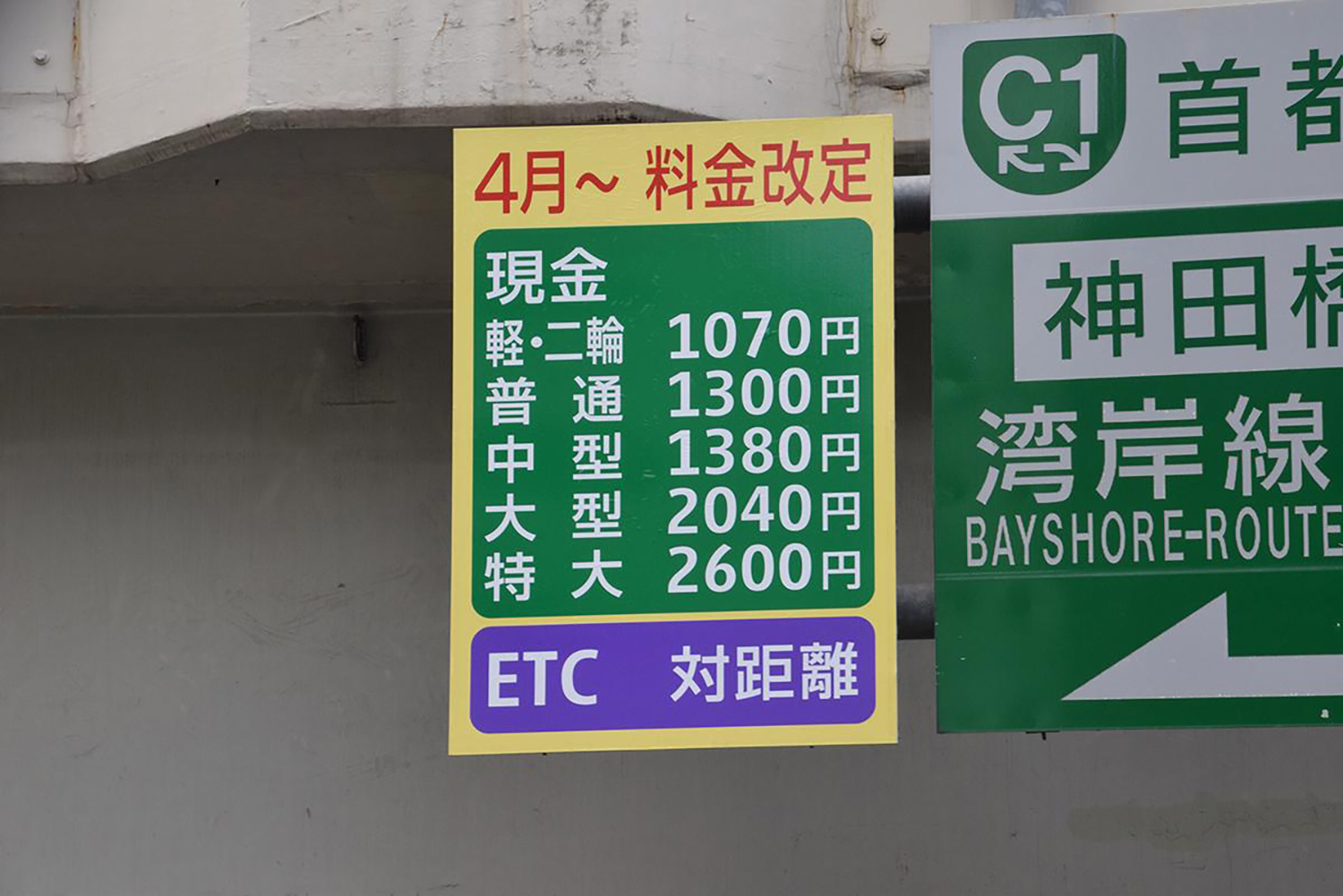 首都高の料金改定の案内