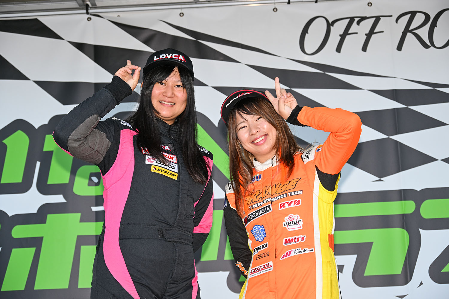全日本ダートトライアルに参戦する穂村選手とみっちー選手