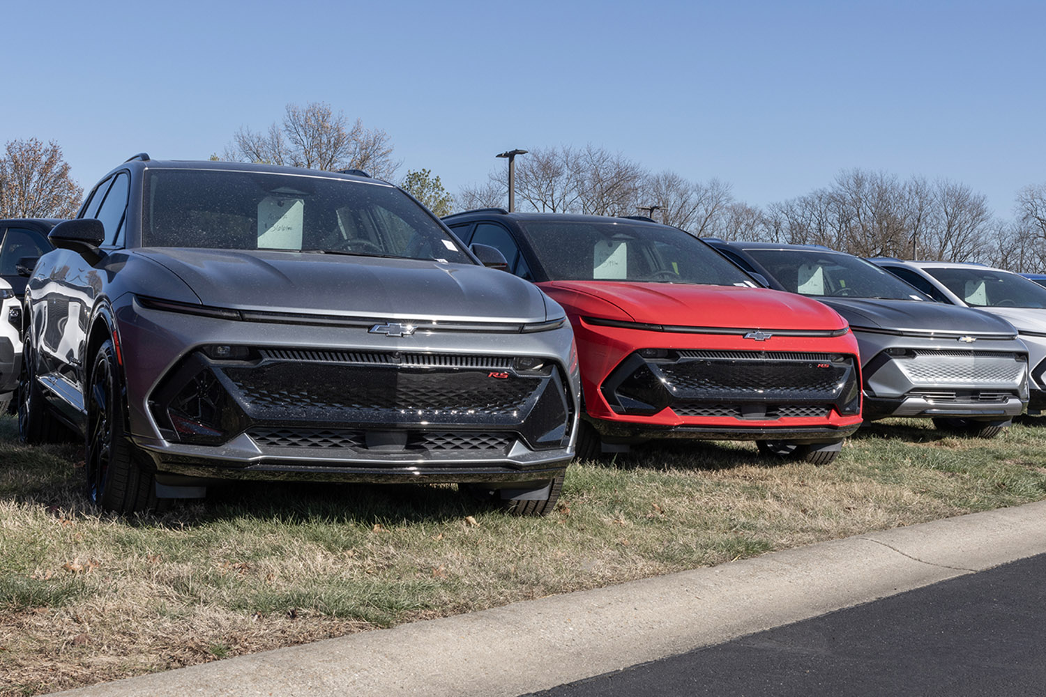アメリカのディーラーに並べられたEV