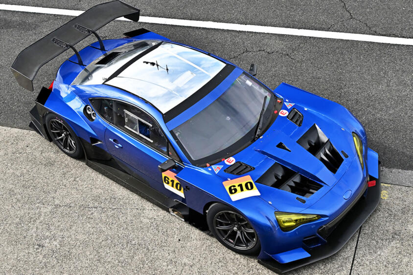 謎のBRZがスーパーGTのテストに登場!?　搭載エンジンは水平対向６気筒かそれともニュルで鍛えられた４気筒ターボか