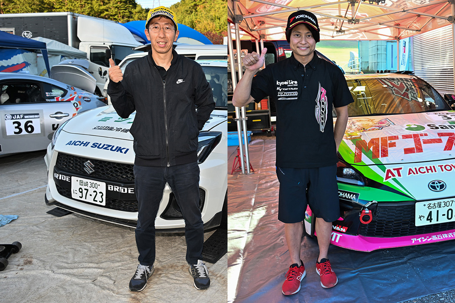 JN-3クラスチャンピオンの山本悠太選手とJN-4クラスチャンピオンの高橋悟志選手