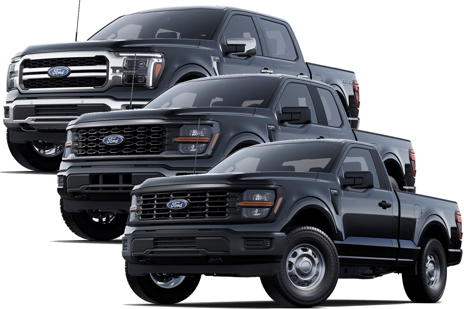 フォードF-150のレギュラーキャブとスーパーキャブとスーパークルーキャブ