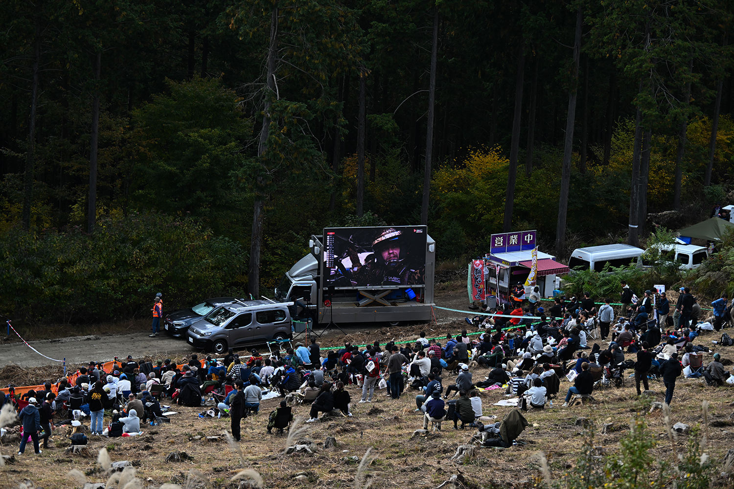 競技運営チームが実施した道路封鎖