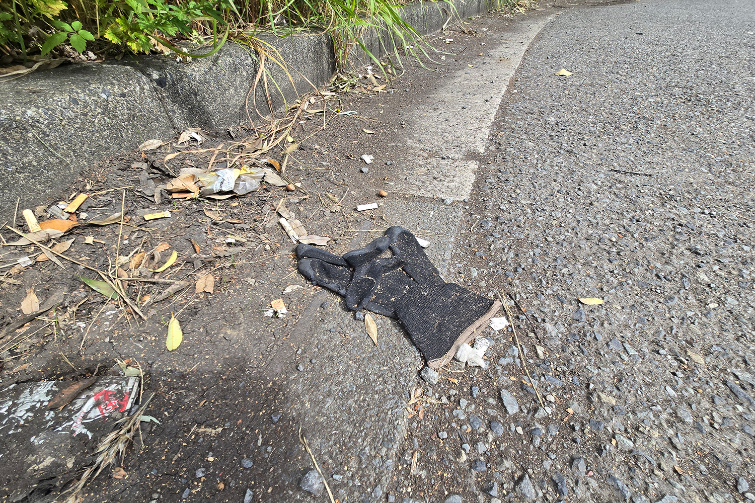 道端に落ちている軍手