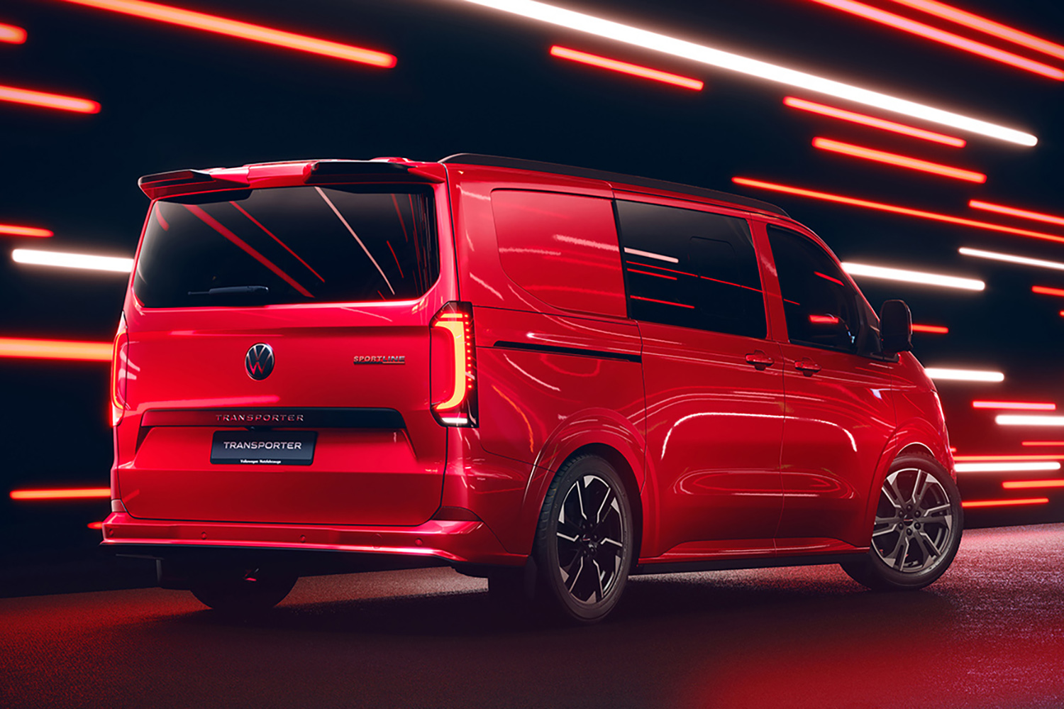 フォルクスワーゲン・トランスポーター・スポーツラインのリヤスタイリング