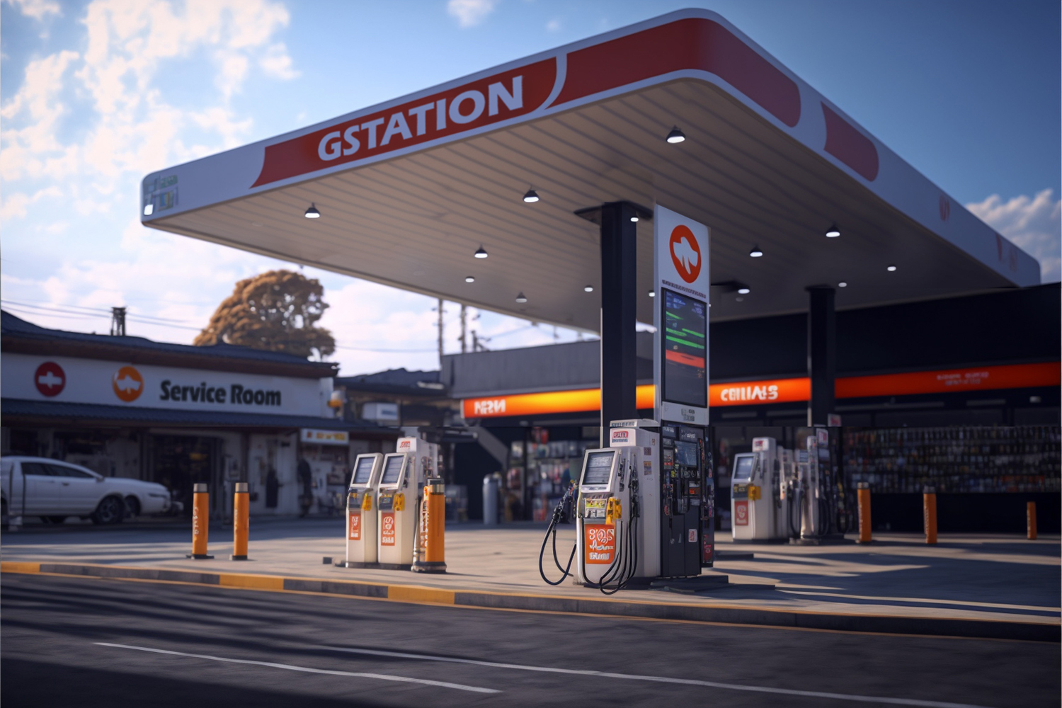 アメリカのガソリンスタンドのイメージ