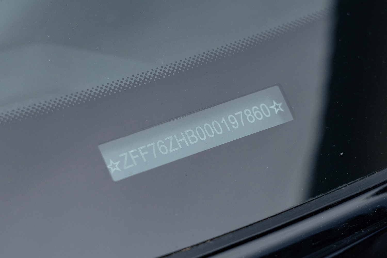 ラ・フェラーリの試作車「F150 Prototipo Preserie PS1」のシリアルプレート