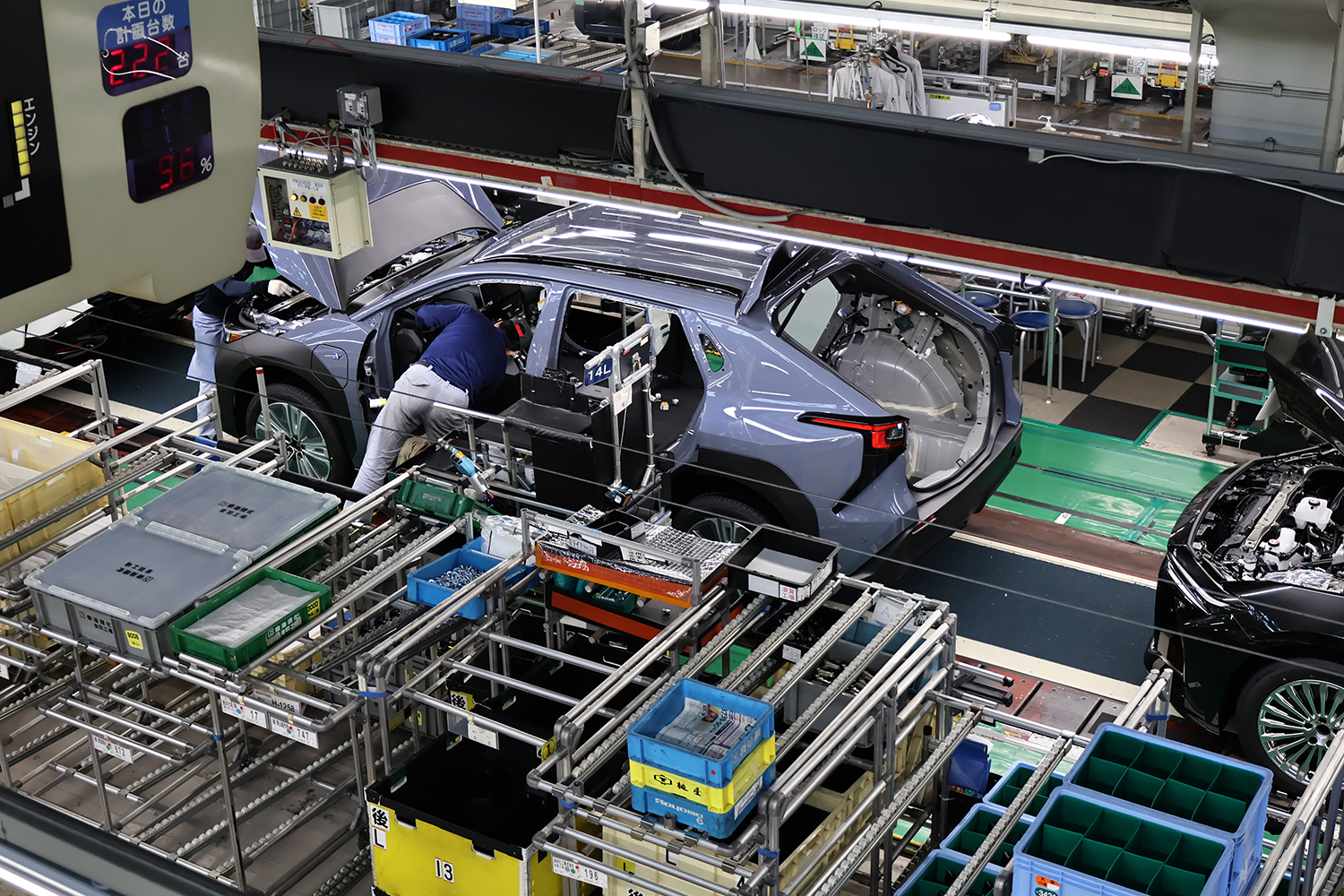 トヨタの自動車工場のライン