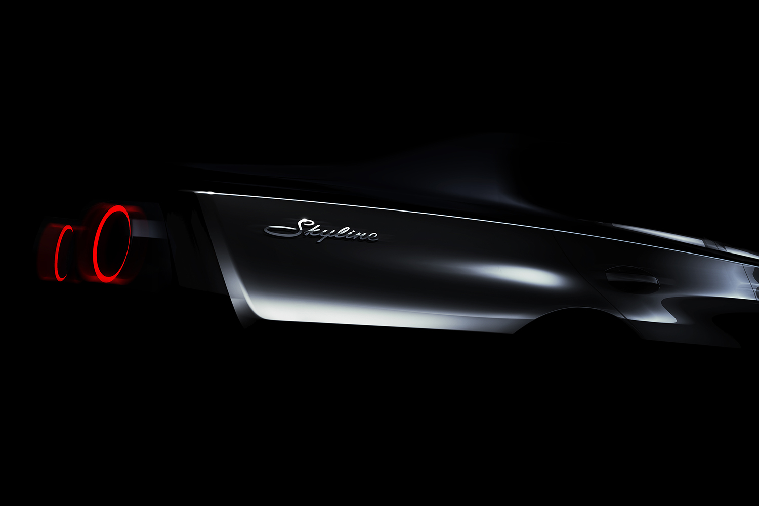 長期ビジョンで公開された次期型スカイラインのティザー