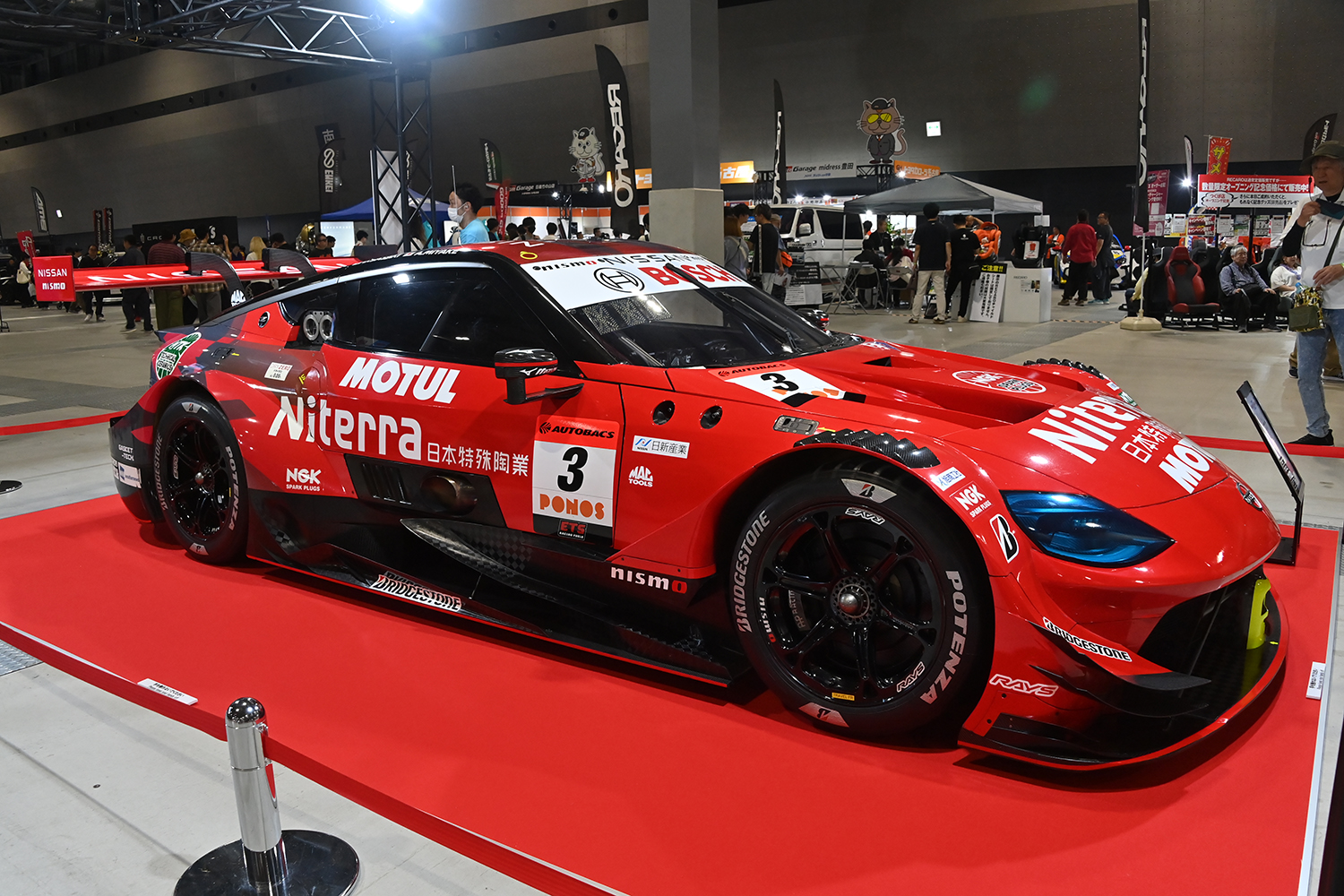 オートメッセin愛知2026のSUPER GTブースの様子