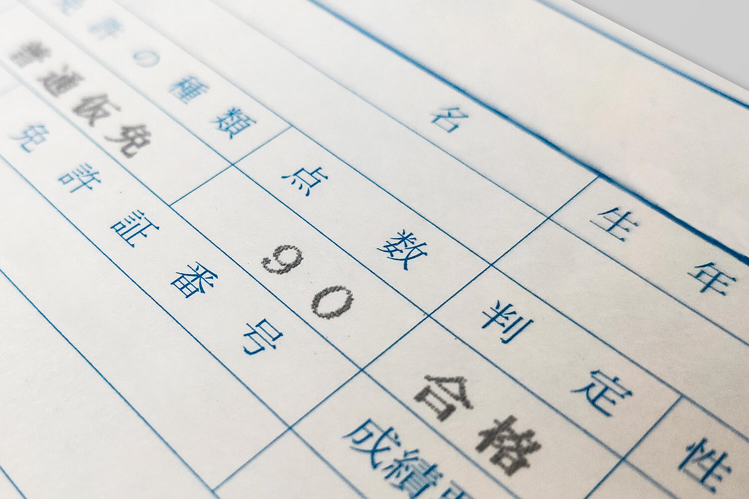 仮免学科の試験結果のイメージ