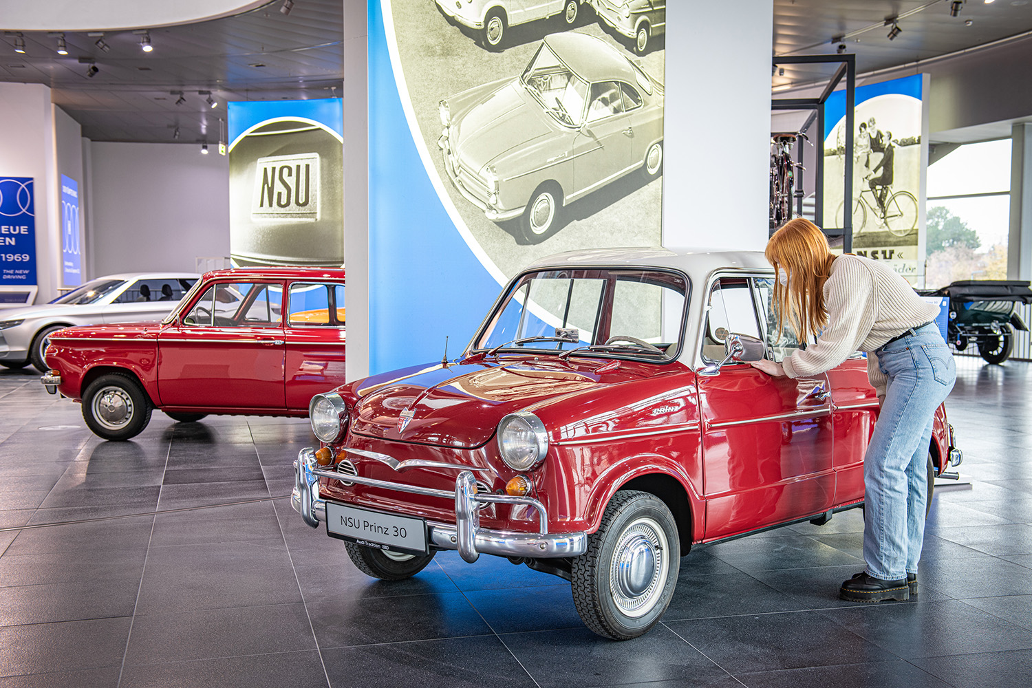 アウディミュージアムのNSUの展示