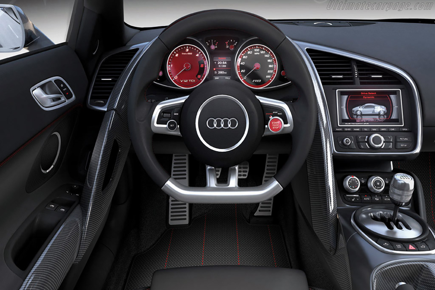 アウディR8 V12 TDIコンセプトのインテリア