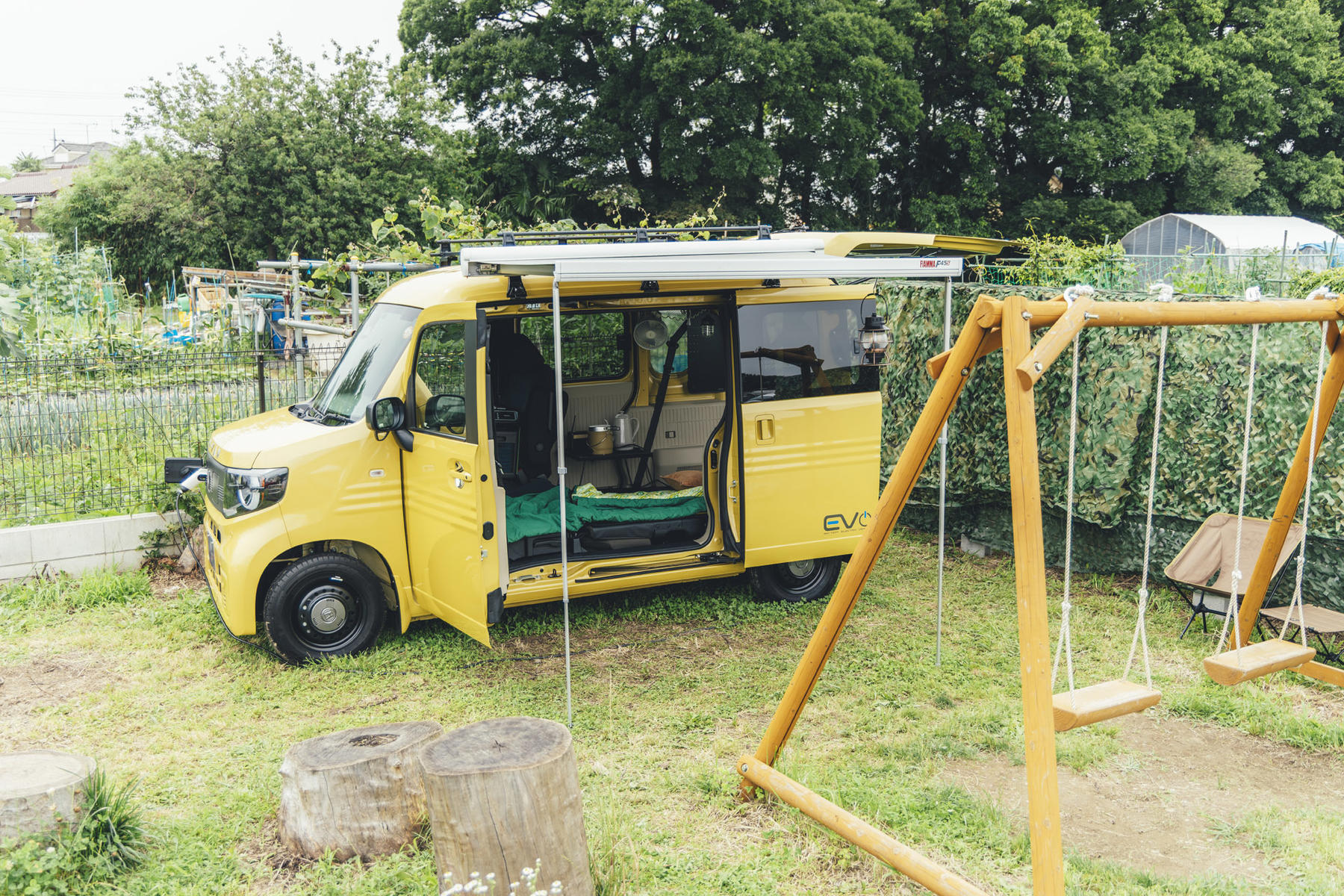 ホンダアクセスアウトドア体感撮影会で展示されたN-VAN e: