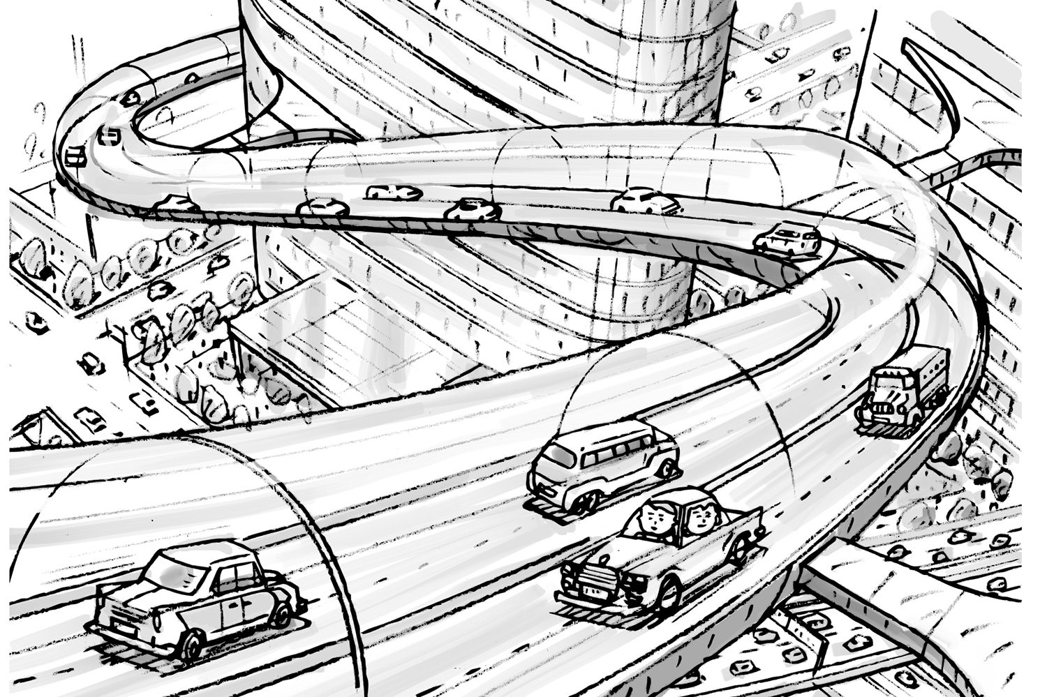 空中道路のイラスト 〜 画像2